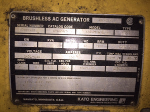 880 KW 2400/4160V 1200RPM Kato