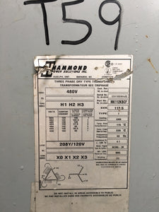 Hammond 112.5KVA 480-208